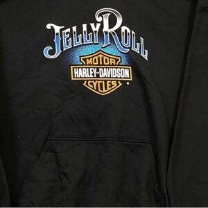 Harley-Davidson Black Hoodie with Jelly Roll Graphic